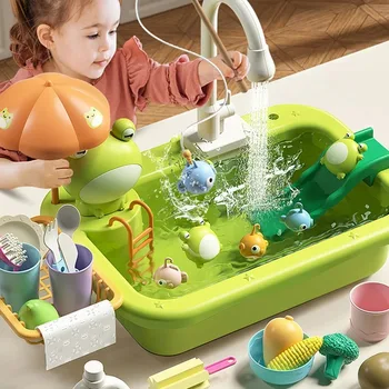 Kinder Küche Waschbecken Spielzeug Elektrische Spülmaschine Spielen Spielzeug Mit Fließendes Wasser Pretend