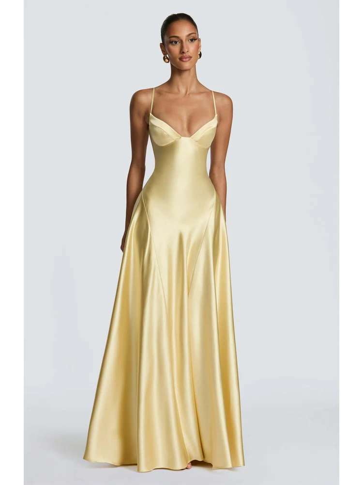 Damen Grünes Gerafftes Elegantes Satin-Maxikleid Meerjungfrau – Bild 5