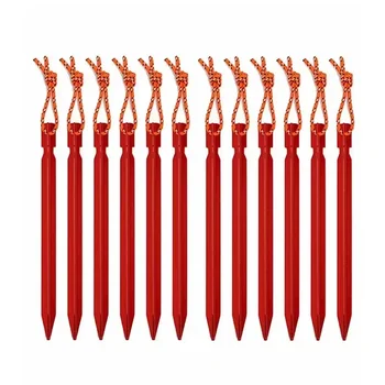18 cm Zeltheringe Aluminium Zelthering Bodennägel mit reflektierendem Seil Outdoor Camping Wanderausrüstung