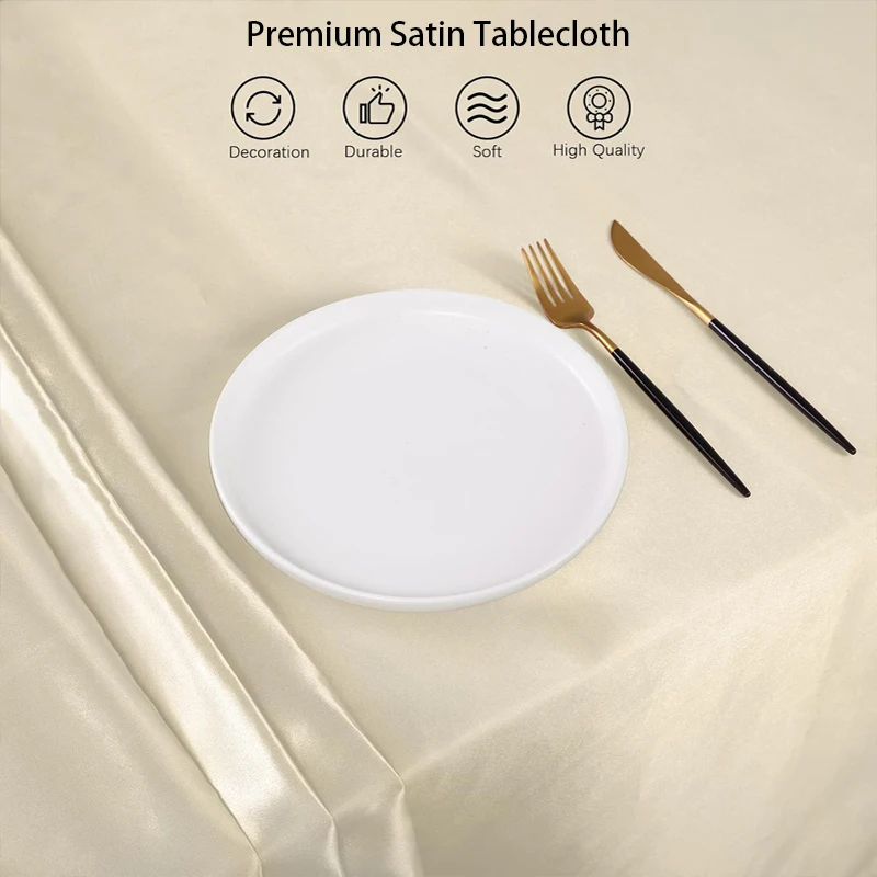 Rechteckige Hochzeits-Satin-Tischdecke Glänzende Glatte – Bild 3