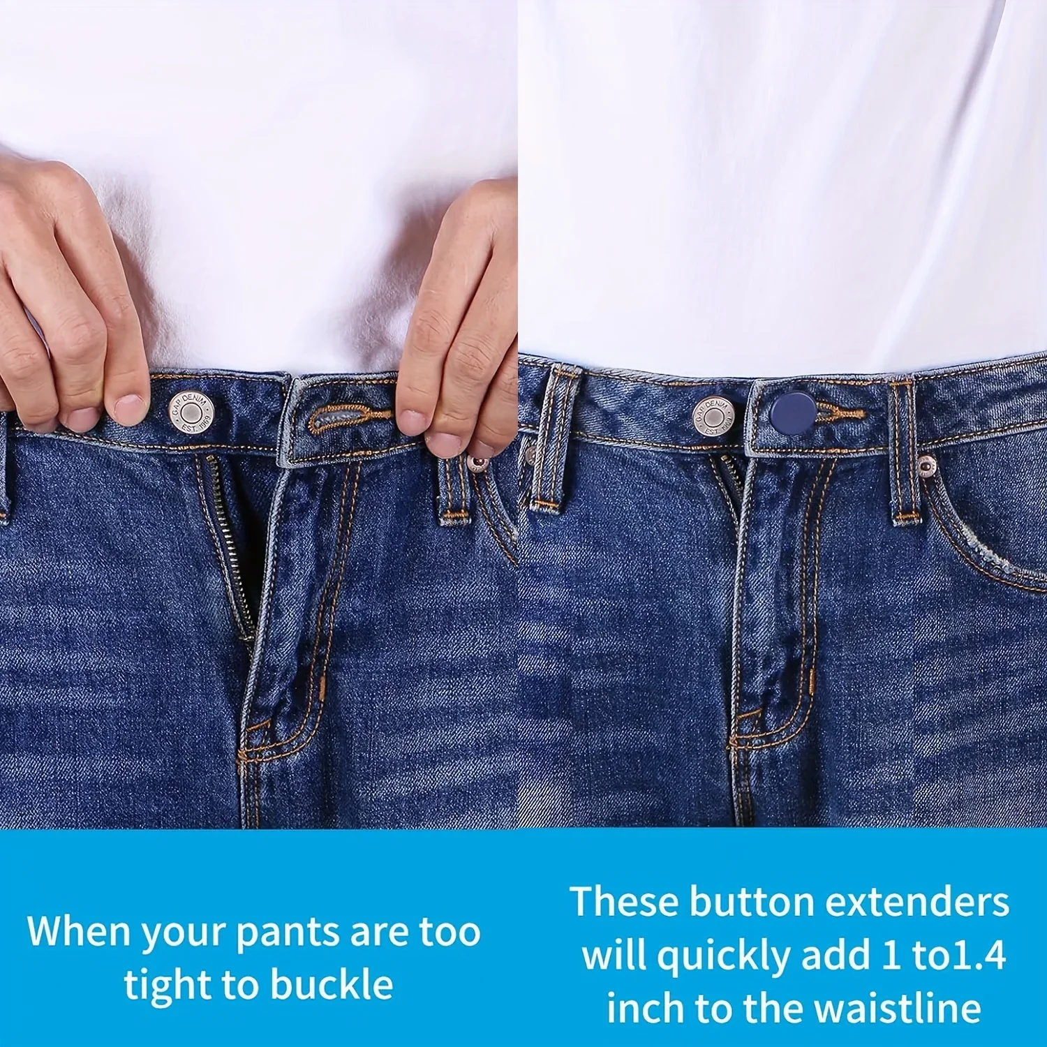 Einfach anzubringende 4/12er-Pack Jeans-Taillenverlängerungen – Bild 5