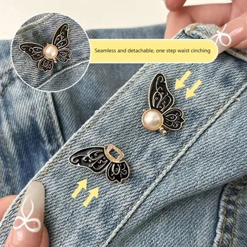 Schmetterlings-Jeans-Knopf, verstellbare Clips für Hosen, Röcke, Taillenstraffer, Schnalle, Druckknopf