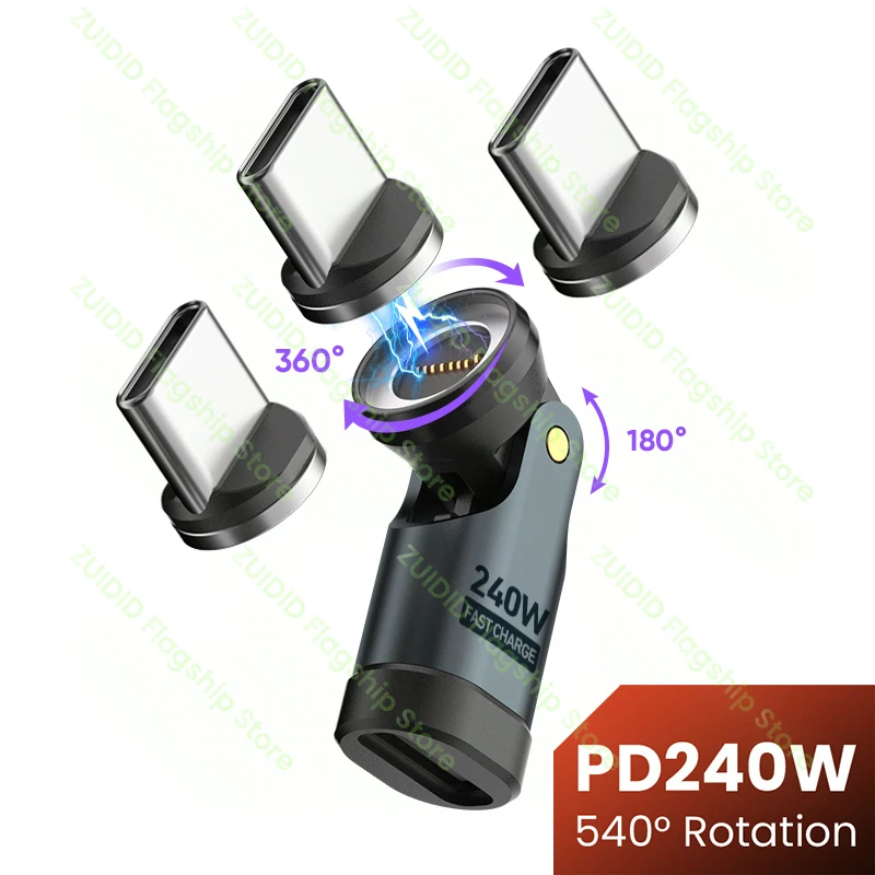 9-poliger USB C auf Typ C magnetischer OTG-Adapter PD240W USB