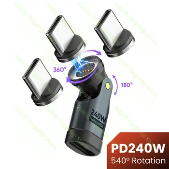 9-poliger USB C auf Typ C magnetischer OTG-Adapter PD240W USB C Schnelllade-Datenkonverter für iPhone 15 16