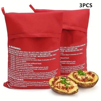 Küchenbedarf, Mikrowellen-Kartoffelbeutel, Backkartoffelbeutel, roter Beutel, Kochen in nur