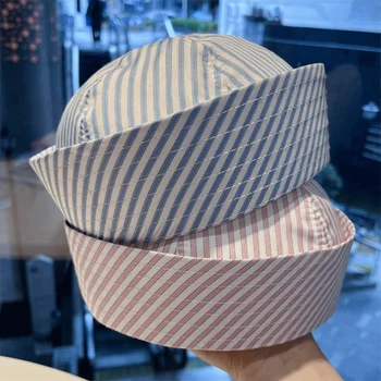 Mode Streifen Cosplay Matrosenhut Bequeme Atmungsaktive Bühne Leistung Hut Leichte Dünne Baskenmütze Unisex