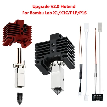 Upgrade V2 Hotend-Kit für Bambu Lab P1P X1 P1S X1C: Hotend-Thermistor, Bimetall-Hals, Bambulab-Düse aus