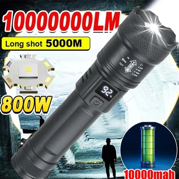 Hohe starke Leistung LED-Taschenlampen 2000lm taktische Taschenlampe mit Display-Licht USB-Aufladung Camping