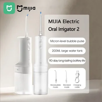 2025 NEU MIJIA Elektrischer Mundduschen-Irrigator 2 MEO705 Tragbarer Wasserflosser 200ml 3-Modus Zahnreiniger