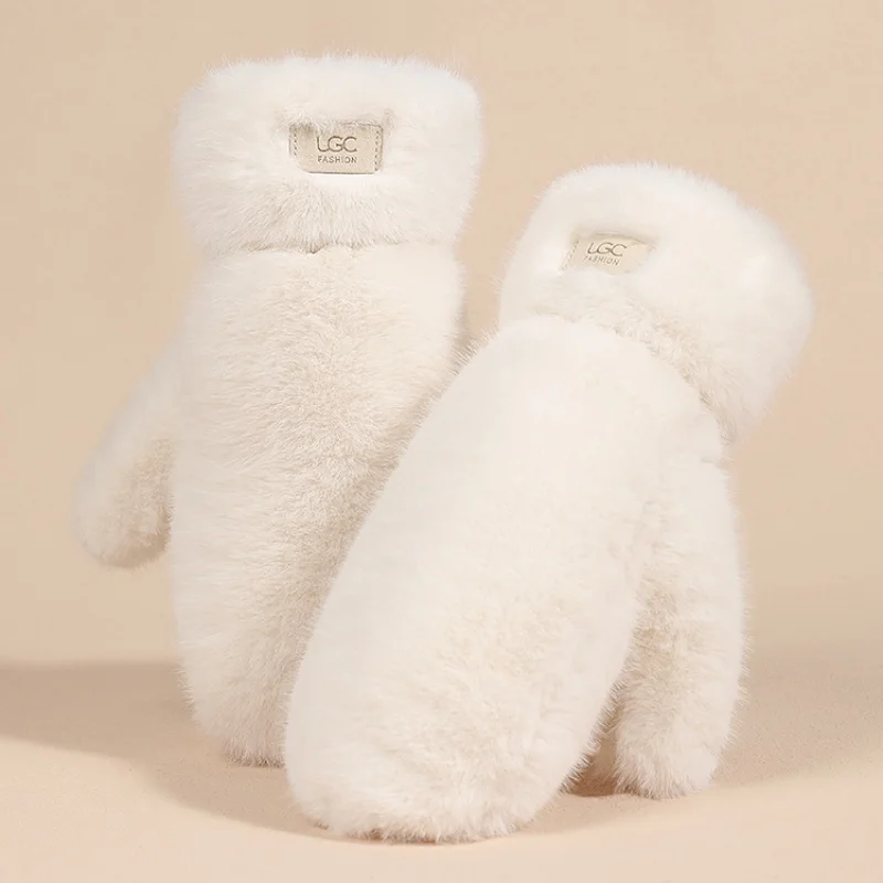 Nachahmung Kaninchen Fell Handschuhe Frauen Winter Handschuhe – Bild 2
