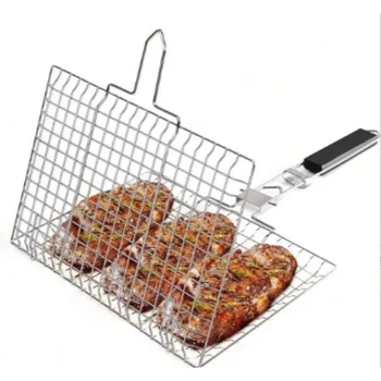 Tragbarer, zusammenklappbarer Outdoor-Camping-Grillständer aus Edelstahl