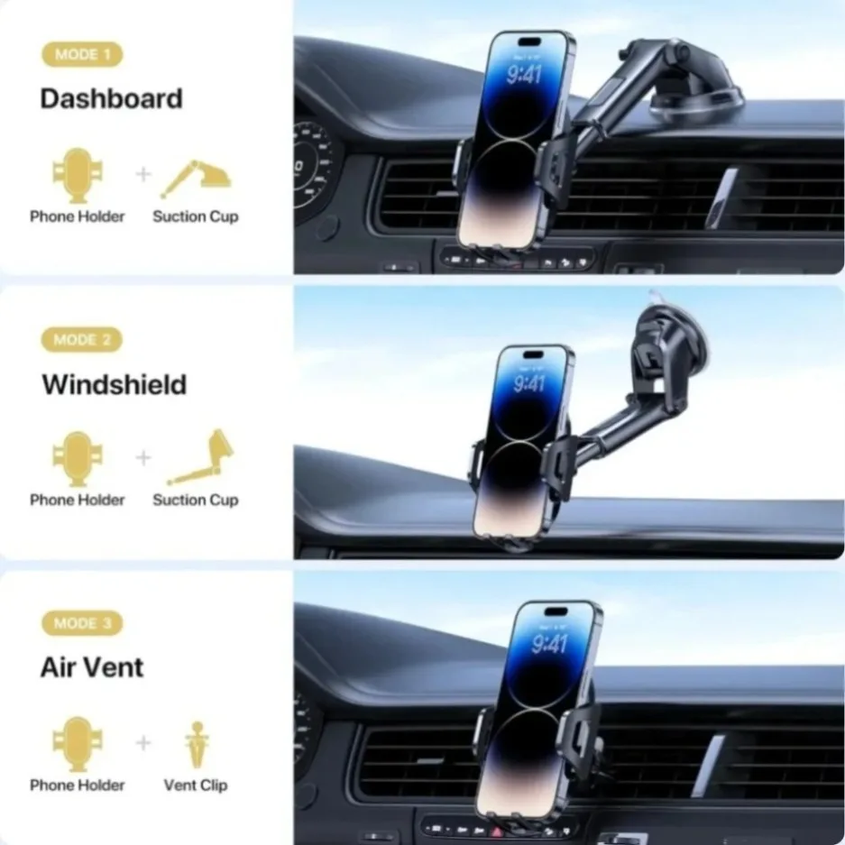 Auto-Handyhalterung universal, Lüftung, Saugnapf – Bild 3
