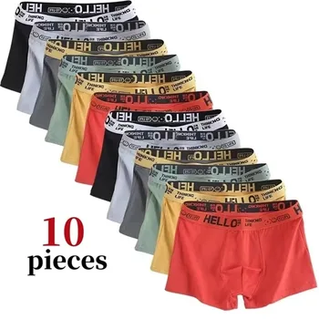 Herren-Boxershorts und Slips, modische Unterwäsche, hochelastische Boxershorts und Slips (10 Stück)