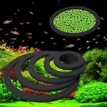 Aquarium Schwimmende Pflanzenringe Fischfütterungsringe Schwimmende Grasblockierringe für Aquarium (5 Stück)
