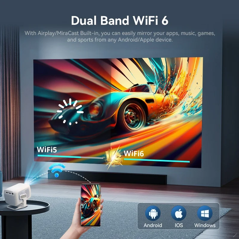 DITONG X3Plus HD-Projektor Native 1080P unterstützt 4K WIFI6 – Bild 6