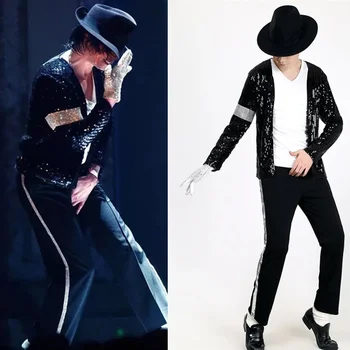Michael Jackson Kostüm Cosplay Tanz-Star Erwachsenen-Partykleidung Hip-Hop Bühnenoutfits