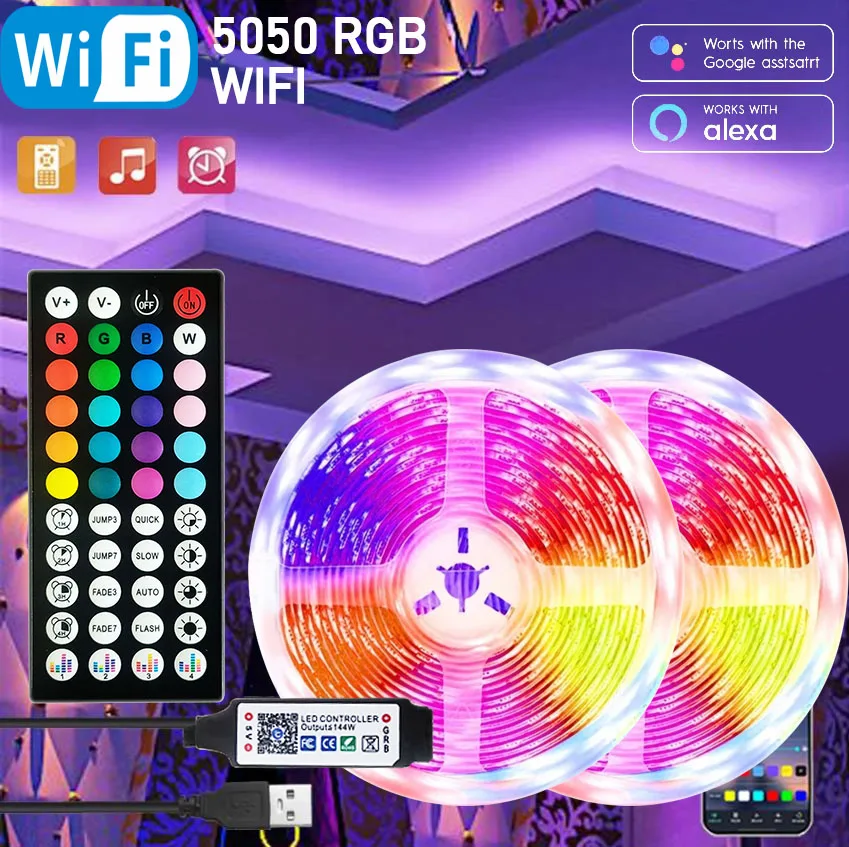 RGB-LED-Streifenlichter, 5 m, 10 m, 20 m, 30 m, LED-Raumlicht