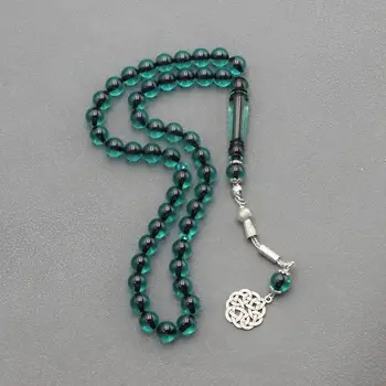 1 dreifarbiges Charm-Armband in Blau-Braun-Grün, 45-Acryl-Charms, gemusterter Anhänger, Geschenk zum täglichen