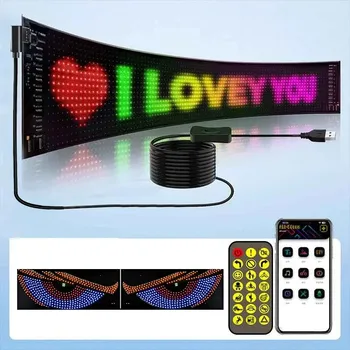LED-Matrix-Pixel-Panel, scrollende helle LED-Werbeschilder, flexible USB 5V LED-Autoschild Bluetooth