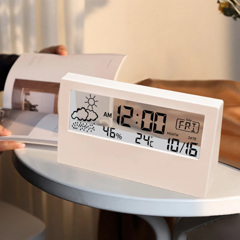 Elektronische Uhr Temperatur Luftfeuchtigkeit Meter – Bild 2