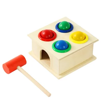 Hölzernes Hämmerballspiel Klopft Spielzeug Montessori für Kinder Brettpuzzlespiel für Jungen und Mädchen