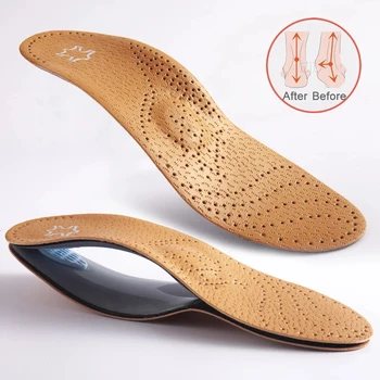 Orthopädische Einlegesohle aus Leder, orthopädische Fußgewölbeunterstützung, Spann, Plattfuß, Schuhpolster