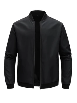2024 frühling und Herbst Neue Baseball Kragen Kurze Lose Einfarbig Jacke herren Business Casual Dünne Mantel