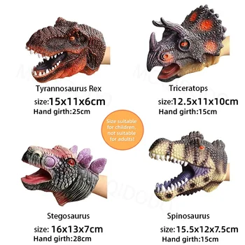 Handpuppen Dinosaurierkopf-Modell Spielzeug T-Rex Dino Jurassic Hai Tiger Park Puppen Dinosaurierwelten