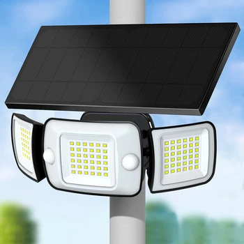 Intelamp 6000 mAh Solarleuchte für den Außenbereich, Sicherheits-Flutlicht, Strahler, größeres Solarpanel