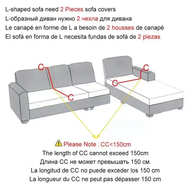 Solide Sofabezüge für das Wohnzimmer, elastischer – Bild 3