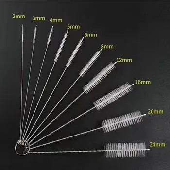 Flasche Sauber Pinsel 10pcs Set Edelstahl Weiche Haar Pinsel Pipette Strohhalme Pinsel Mehrzweck (10 Stück)