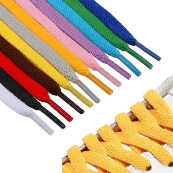 1 Paar / AF1 Schnürsenkel, flach, verdickt, Webart, Basteln, schwarz, weiß, Schnürsenkel