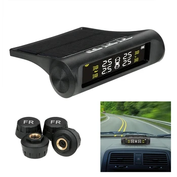 K01 TPMS Solar-Sensor Intelligentes Kabelloses Reifendruckkontrollsystem Auto-Sicherheitsalarmgerät Mit 4