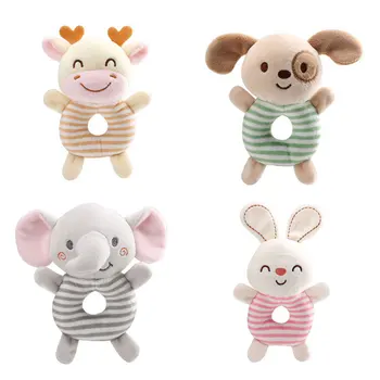 Baby Rassel Spielzeug Cartoon Tiere Plüsch Infant Hand Ring Bett Spielzeug für Neugeborene 0-24 Monate