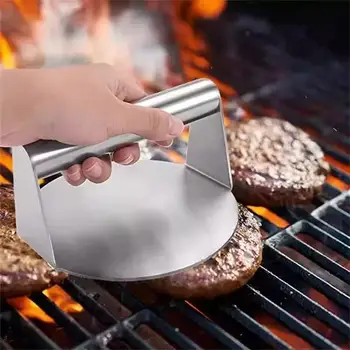 Hamburger-Pressmaschine, Edelstahl, antihaftbeschichtet, rund, quadratisch, Burger, Küchenwerkzeug