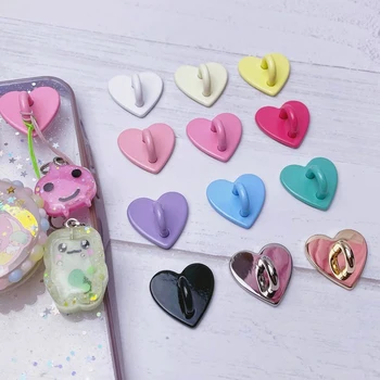 Kawaii selbstklebende Metall Herz Telefon Charm Halter Handy Fall Finger Ring Ständer Haken Schnalle Charms
