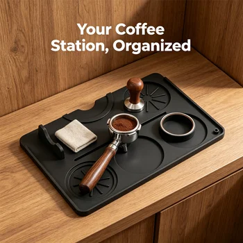 Kaffee-Tampermatte Silikon-Siebträgermatte für Espressomaschinen-Zubehör Wasserdicht Hitzebeständig Leicht