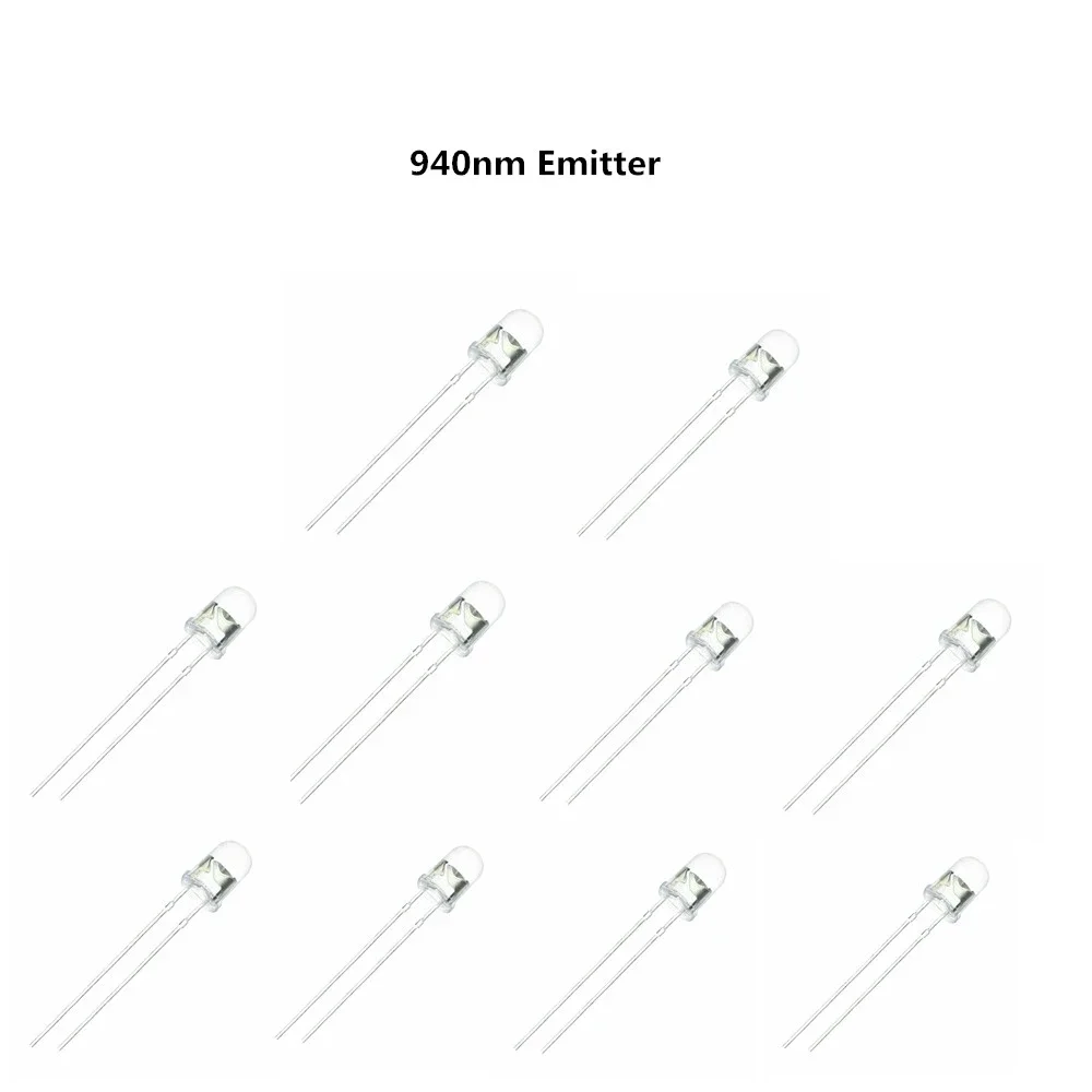 10 Paar 3 mm 5 mm 940 nm LEDs Infrarot-Sender und – Bild 3