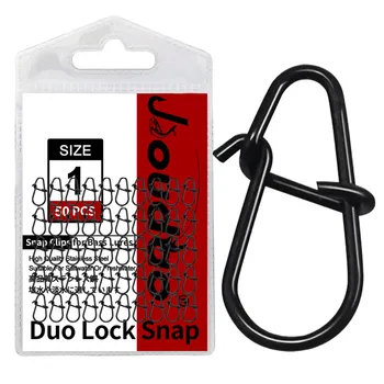 Crankbait Snaps Edelstahl Duo Lock Lure Snaps Schnellwechsel-Angelklammern Schnelle (50 Stück)