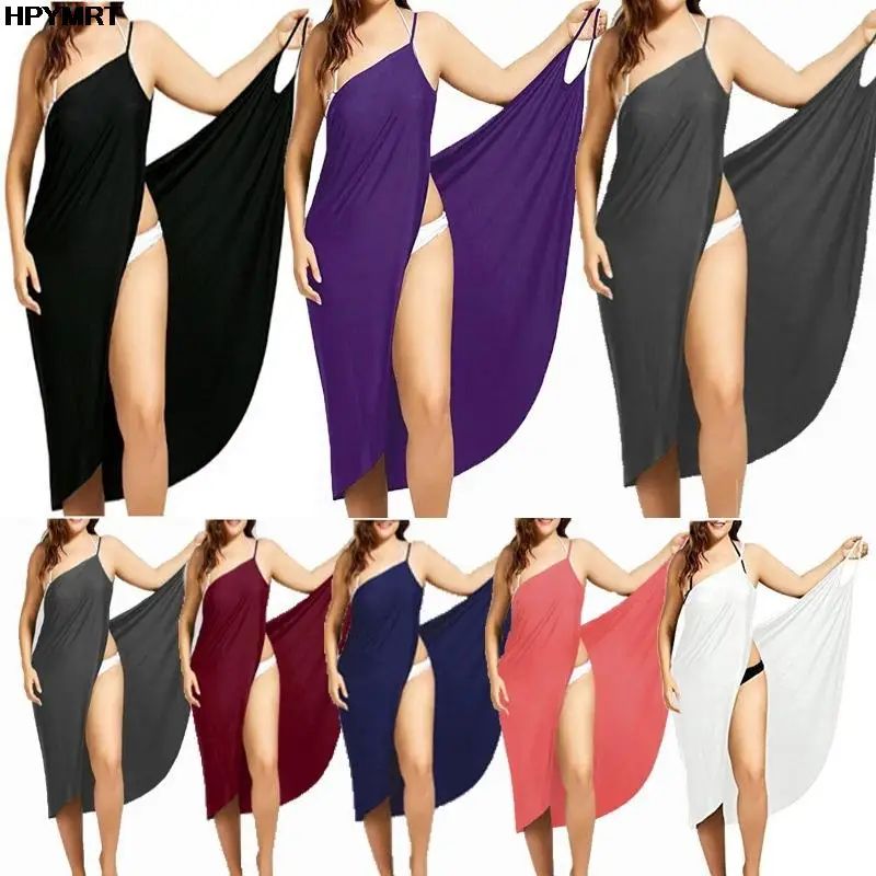 2022 5XL Sommer Damen Halter Kleid Einfarbig Sexy Hosenträger