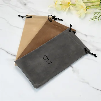 Mode Tragbare Brillenetui Brillen Zubehör Weiche Brillen Tasche Sonnenbrille Taschen Einfarbig Kordelzug