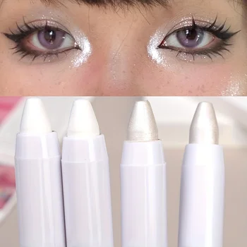 Schimmernder Highlight-Stick, glitzernder weißer Lidschattenstift für helle Augen, Make-up-Highlighter