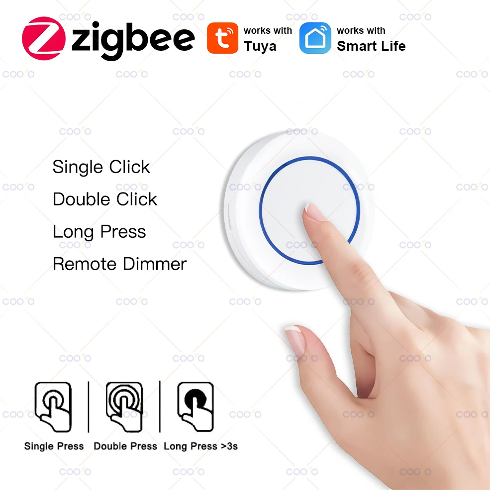 Tuya ZigBee Push Button Wireless Hand-Remoter Szene Switch