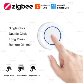 Tuya ZigBee Push Button Wireless Hand-Remoter Szene Switch Controller Batteriebetriebene Automatisierung App