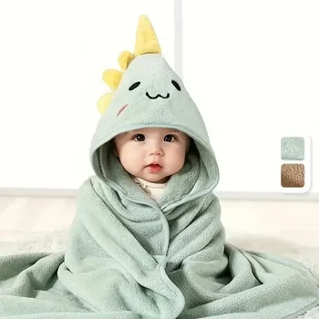 Korallensamt Cape Badetuch Neugeborenen Bad Wrap Badetuch Niedlicher Cartoon Cape Bademantel