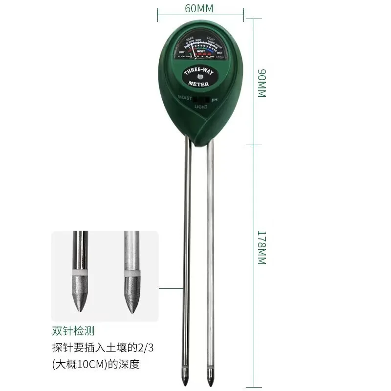 3-in-1 Boden-pH-Messgerät Sonnenlicht-pH-Tester Garten-Blumen – Bild 5