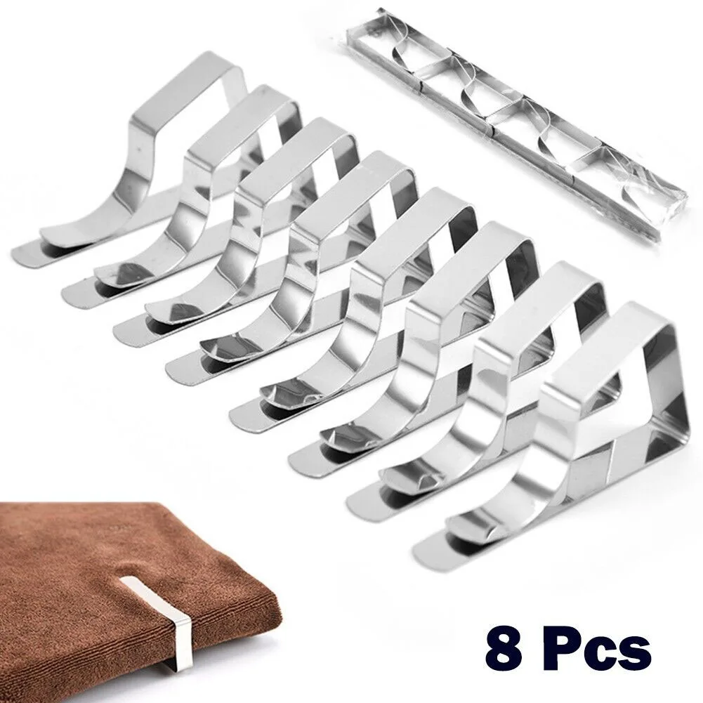 8 Stück Edelstahl-Tischdeckenklammer für Hochzeit, Picknick – Bild 6