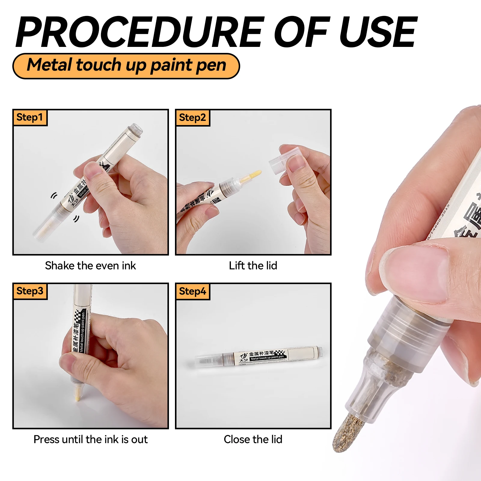 Auto Touch Up Farbe Stift Universal Motorrad Fahrrad Reifen – Bild 4