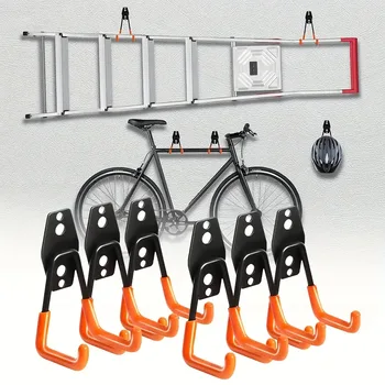 Robustes 1-teiliges Garagenhaken-Set - Wandmontage zur Aufbewahrung von Leitern, Fahrrädern und Werkzeugen