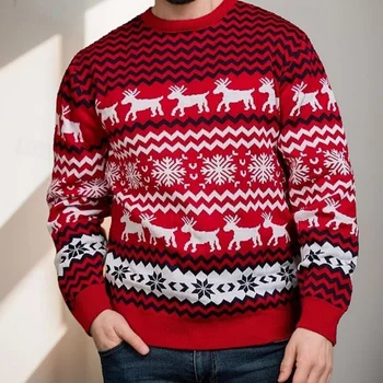 Weihnachten Thema Pullover Weihnachten Rentier Gedruckt Pullover Santa Urlaub Sweatshirt Top Casual Herbst